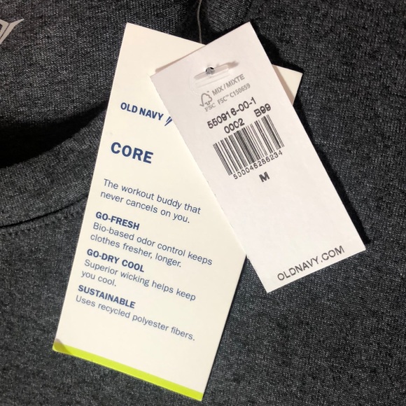 NEW OLD NAVY Oder Control Go Dry Cool Wicking Active Core workout top shirt NWT - Picture 5 of 7